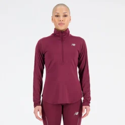 ODZIEZ BIEGOWA|BIEGANIE*New Balance ODZIEZ BIEGOWA|BIEGANIE Bluza damska WT23227NBY – bordowa