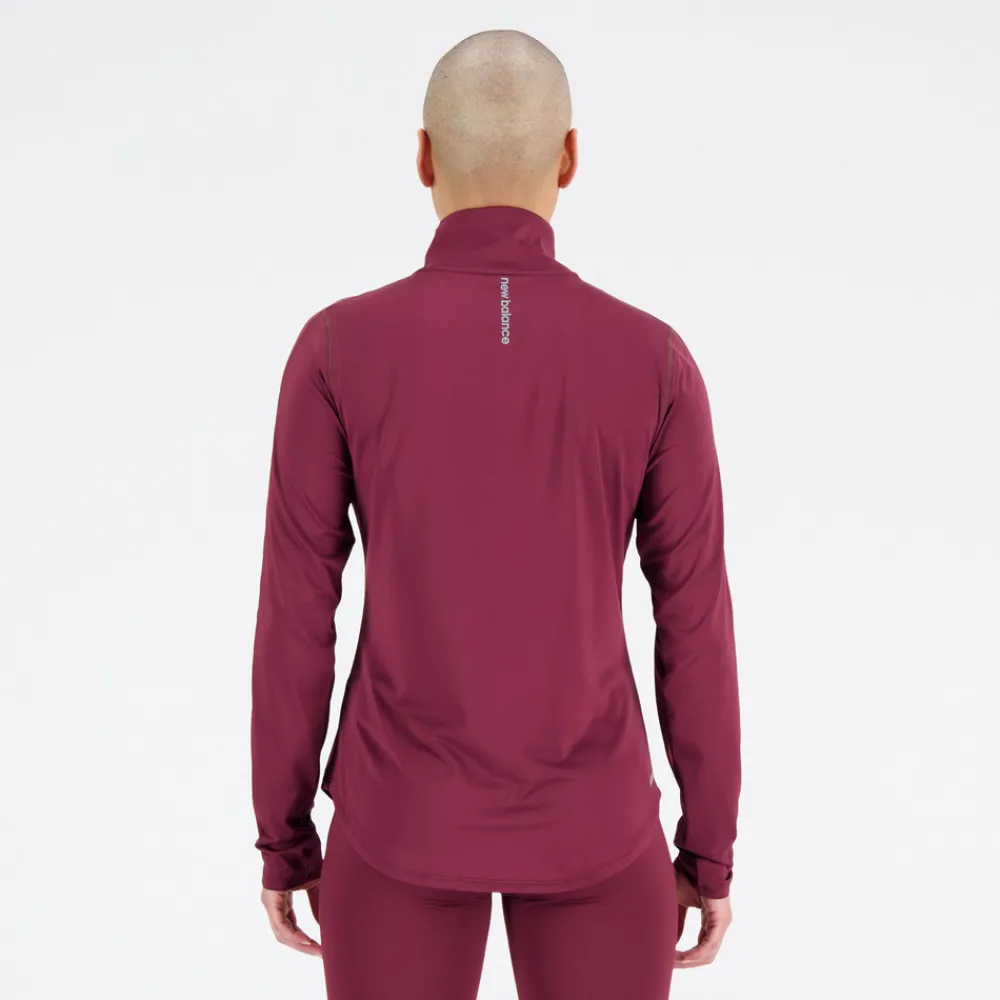 ODZIEZ BIEGOWA|BIEGANIE*New Balance ODZIEZ BIEGOWA|BIEGANIE Bluza damska WT23227NBY – bordowa