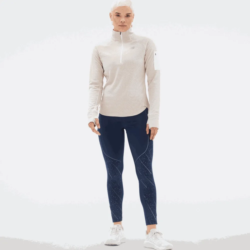 ODZIEZ BIEGOWA|BIEGANIE*New Balance ODZIEZ BIEGOWA|BIEGANIE Bluza damska WT23252SAH – beżowa