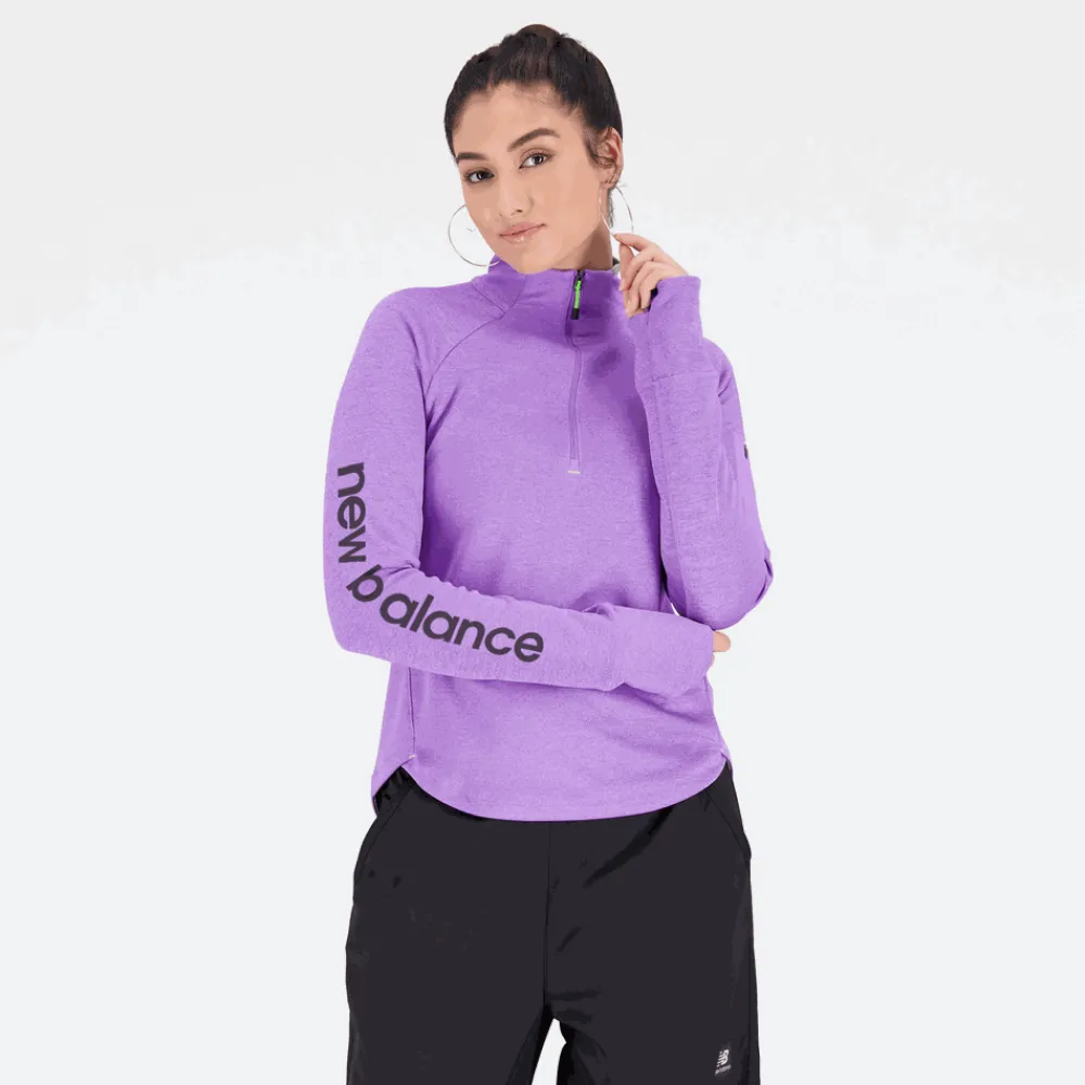 ODZIEZ BIEGOWA|BIEGANIE*New Balance ODZIEZ BIEGOWA|BIEGANIE Bluza damska WT23273EPH – fioletowa