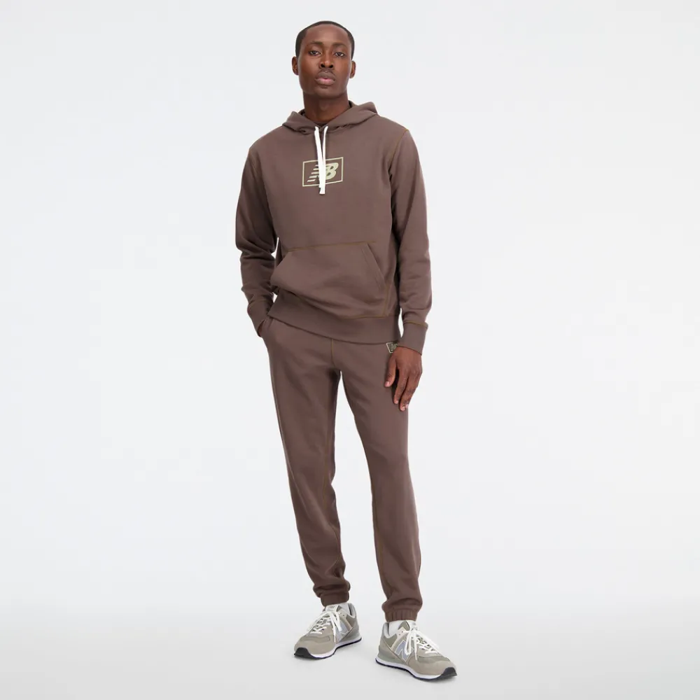 New Balance Bluza męska MT33508DUO – brązowa