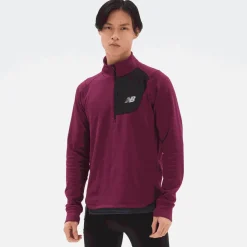 ODZIEZ BIEGOWA|BIEGANIE*New Balance ODZIEZ BIEGOWA|BIEGANIE Bluza męska MT23252DET – bordowa
