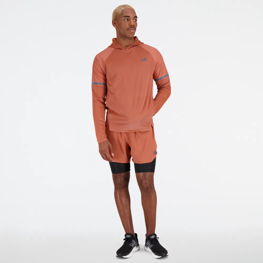 ODZIEZ BIEGOWA|BIEGANIE*New Balance ODZIEZ BIEGOWA|BIEGANIE Bluza męska MT31289MHY – pomarańczowe