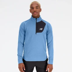 ODZIEZ BIEGOWA|BIEGANIE*New Balance ODZIEZ BIEGOWA|BIEGANIE Bluza męska MT23252HBT – niebieska