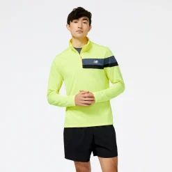 ODZIEZ BIEGOWA|BIEGANIE*New Balance ODZIEZ BIEGOWA|BIEGANIE Bluza męska MT23227CSN – żółta