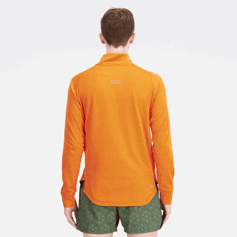 ODZIEZ BIEGOWA|BIEGANIE*New Balance ODZIEZ BIEGOWA|BIEGANIE Bluza męska MT23252CEN – pomarańczowa