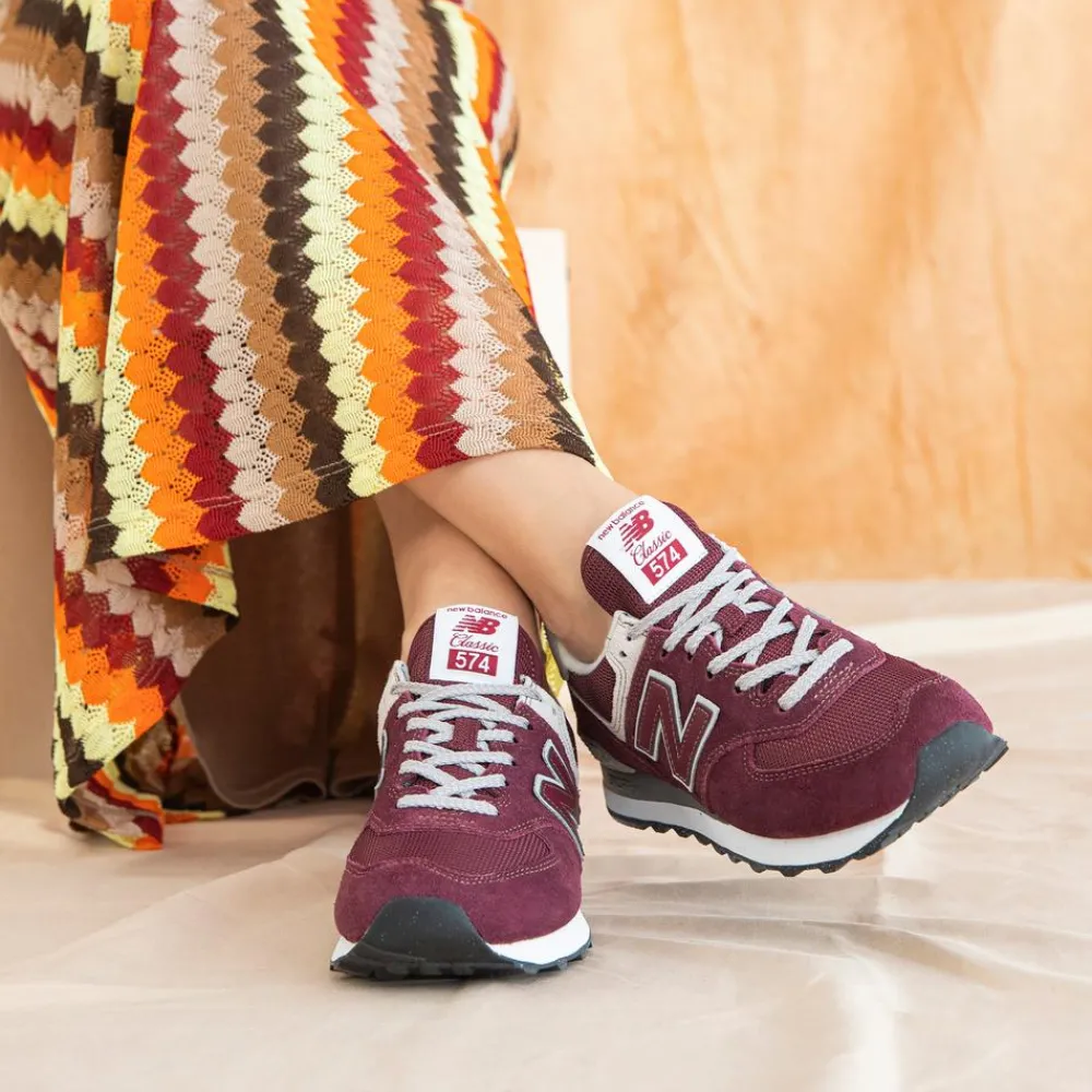 New Balance Buty WL574EVM – bordowe