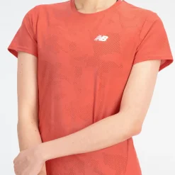 ODZIEZ BIEGOWA|BIEGANIE*New Balance ODZIEZ BIEGOWA|BIEGANIE Koszulka damska WT33281ASU – pomarańczowa