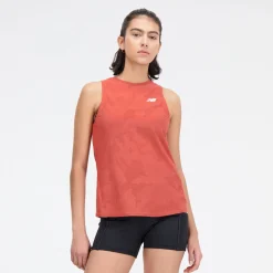 ODZIEZ BIEGOWA|BIEGANIE*New Balance ODZIEZ BIEGOWA|BIEGANIE Koszulka damska WT33280ASU – pomarańczowa