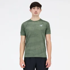 ODZIEZ BIEGOWA|BIEGANIE*New Balance ODZIEZ BIEGOWA|BIEGANIE Koszulka męska MT21263DON – zielone