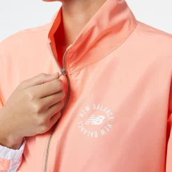 ODZIEZ BIEGOWA|BIEGANIE*New Balance ODZIEZ BIEGOWA|BIEGANIE Kurtka WJ21800PPI – pomarańczowo–biała