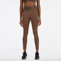 ODZIEZ BIEGOWA|BIEGANIE*New Balance ODZIEZ BIEGOWA|BIEGANIE Legginsy damskie WP21177DUO – brązowe