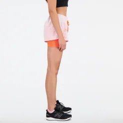 ODZIEZ BIEGOWA|BIEGANIE*New Balance ODZIEZ BIEGOWA|BIEGANIE Spodenki damskie WS21271SOI – różowo–pomarańczowe