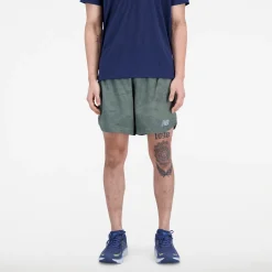 ODZIEZ BIEGOWA|BIEGANIE*New Balance ODZIEZ BIEGOWA|BIEGANIE Spodenki męskie MS21269DON – zielone
